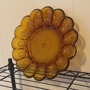 Amber Glass Decorative Plate